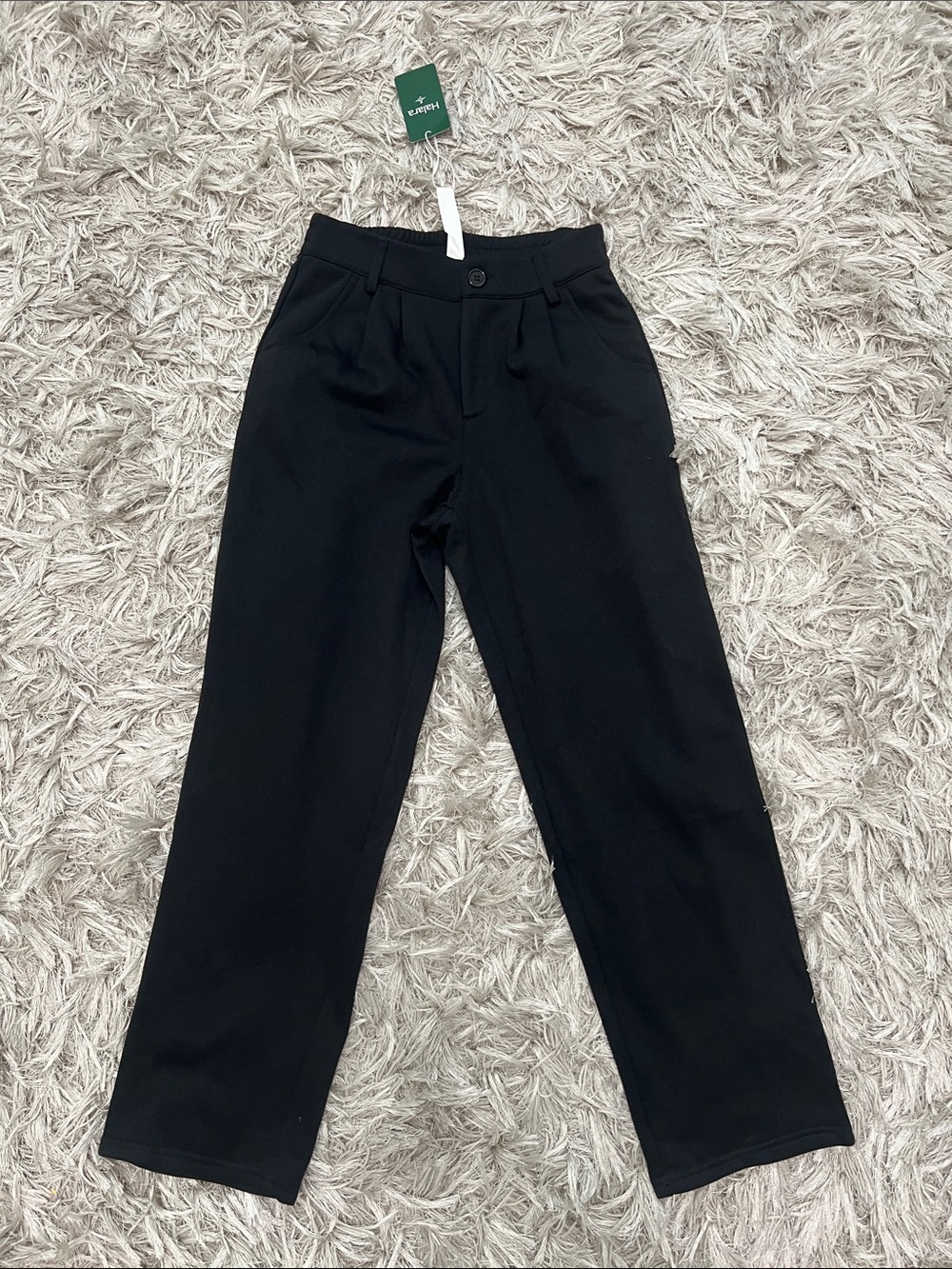 HALARA Black Straight-Leg Trousers